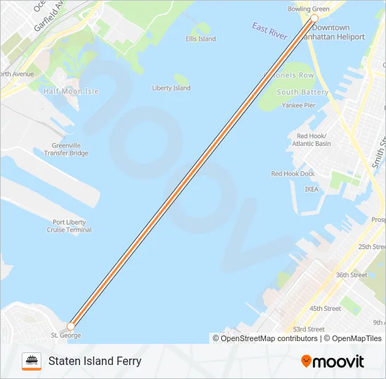 STATEN ISLAND FERRY Ferry Line Map