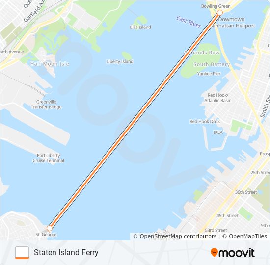STATEN ISLAND FERRY ferry Line Map