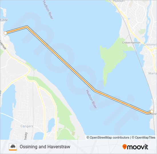 OSSINING AND HAVERSTRAW ferry Line Map