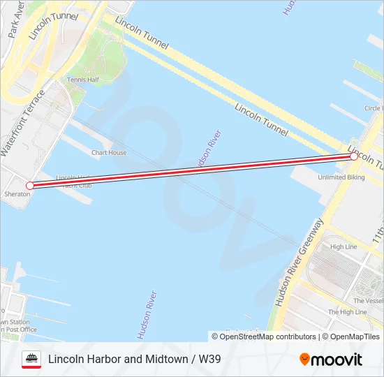 LINCOLN HARBOR AND MIDTOWN / W39  Line Map