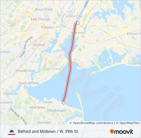 Ruta belford and midtown w 39th st horarios, paradas y mapas Midtown