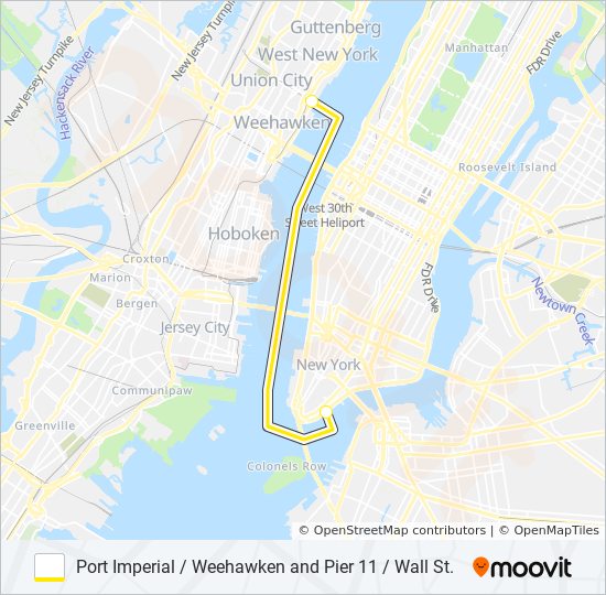 port imperial weehawken and pier 11 wall st Route: Schedules, Stops ...