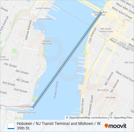 hoboken nj transit terminal and midtown w 39th st Route: Schedules ...