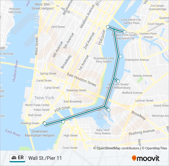 ER Ferry Line Map