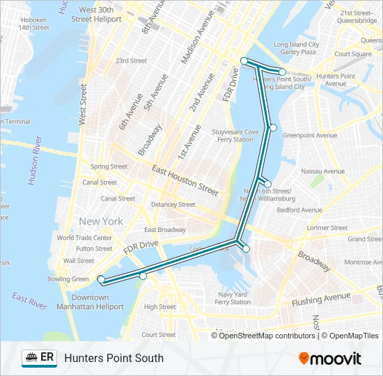ER Ferry Line Map
