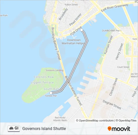 GI Ferry Line Map