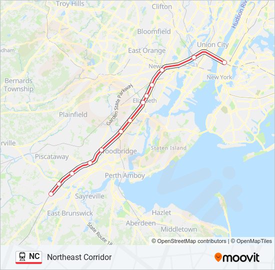 NC train Line Map