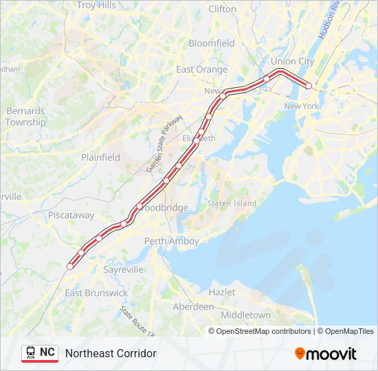 NC Train Line Map