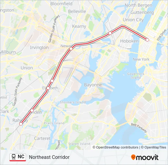 NC Train Line Map