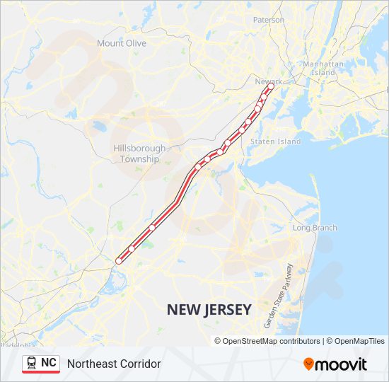 NC Train Line Map