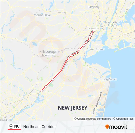 NC Train Line Map