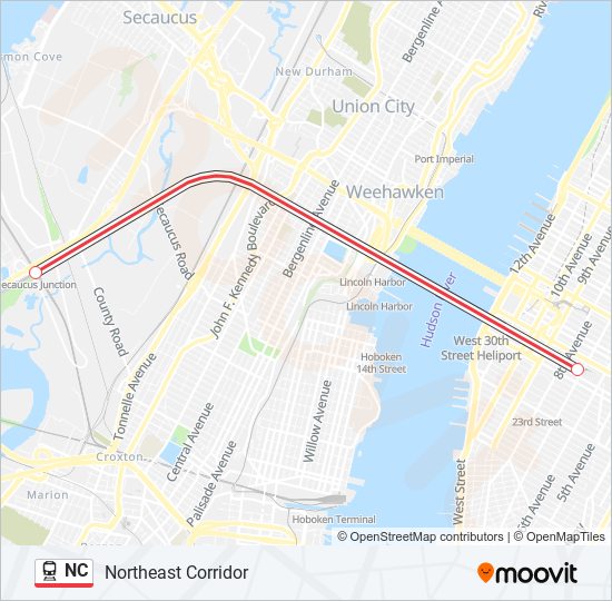 NC Train Line Map