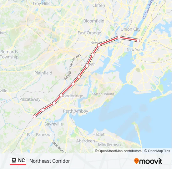 NC Train Line Map