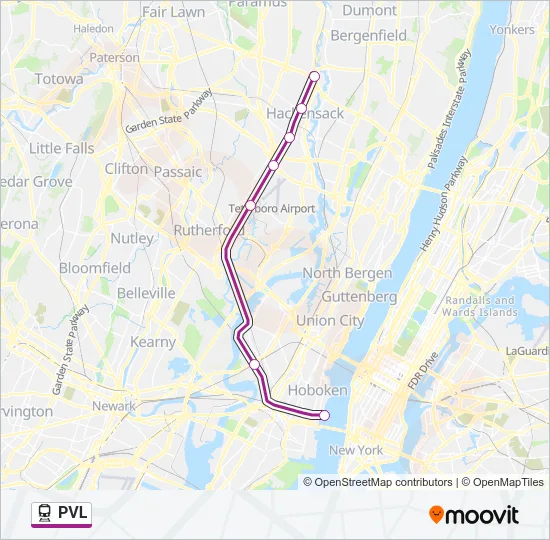 PVL Train Line Map