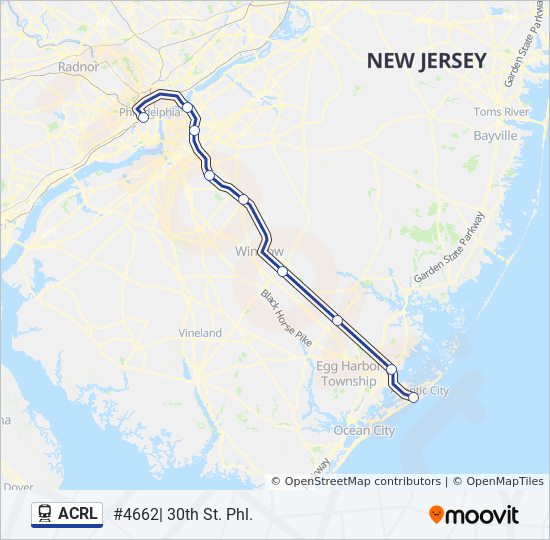 Nj Transit Train Schedule Map Acrl Route: Schedules, Stops & Maps - #4662| 30Th St. Phl. (Updated)