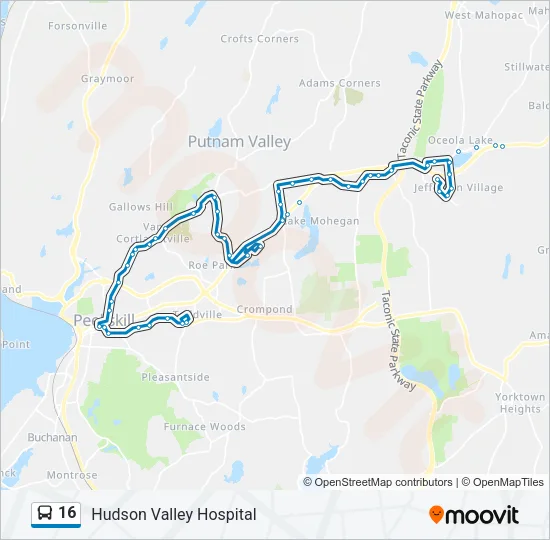 16 Bus Line Map