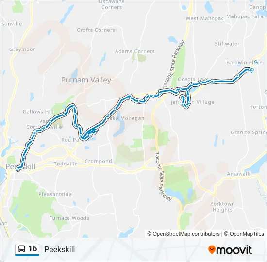 16 Bus Line Map
