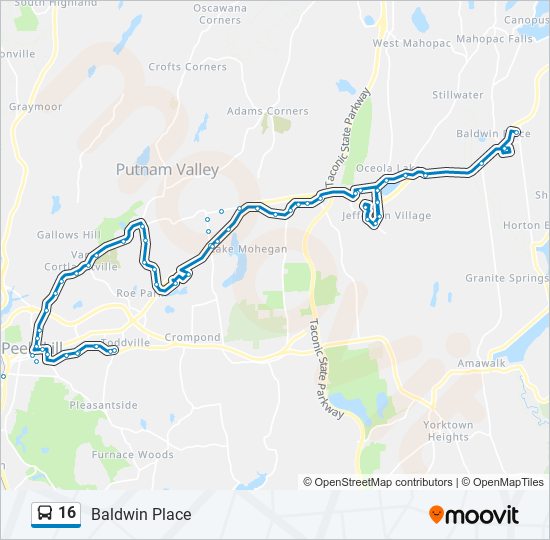 16 bus Line Map