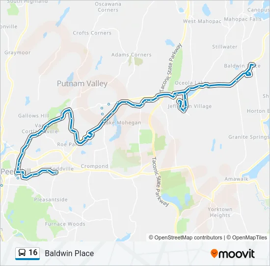 16 Bus Line Map