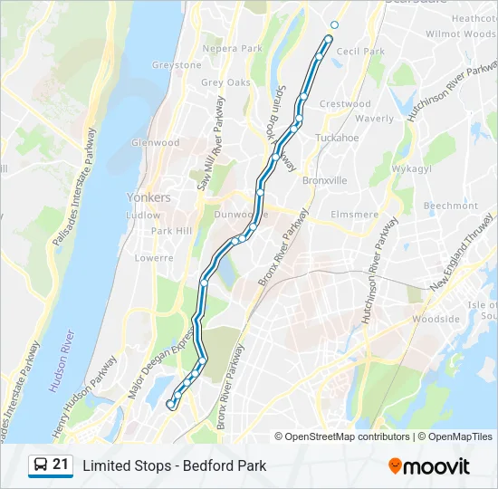 21 Bus Line Map
