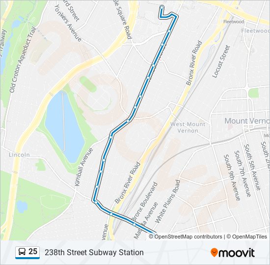 Mapa de 25 de autobús