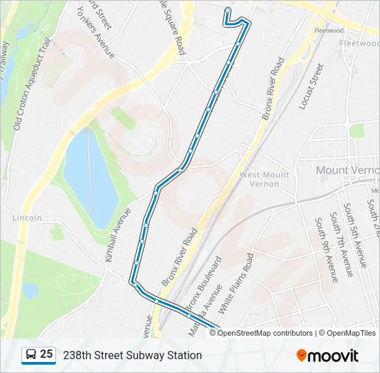 25 Bus Line Map