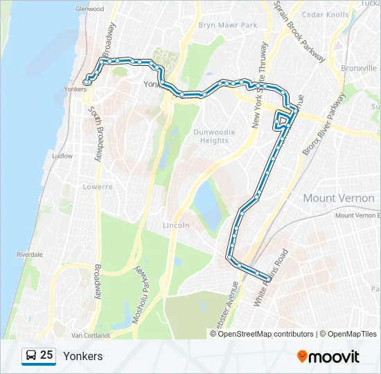 25 Bus Line Map