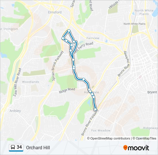 34 bus Line Map