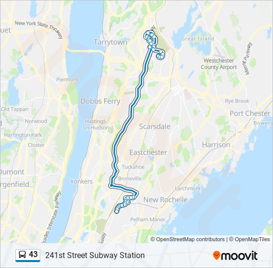 43 bus Line Map