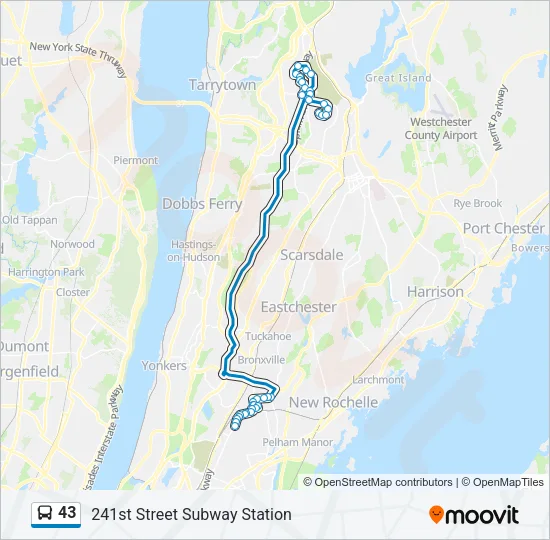 43 Bus Line Map