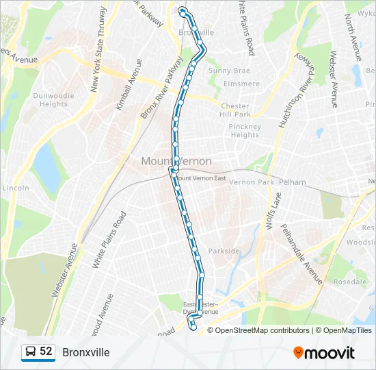 52 Bus Line Map