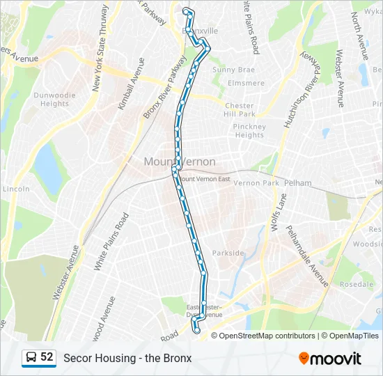 52 Bus Line Map