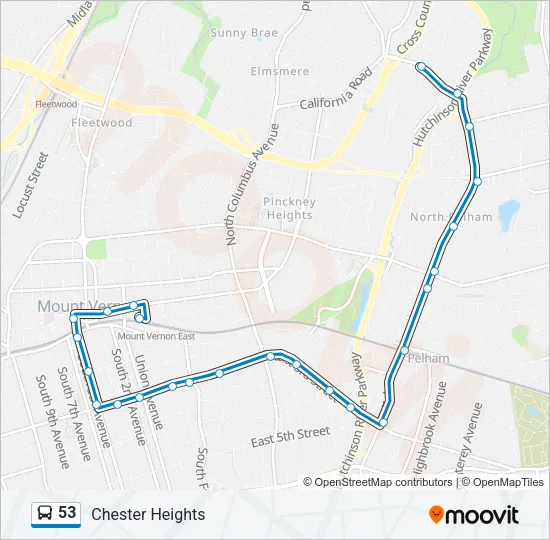 53 Bus Line Map
