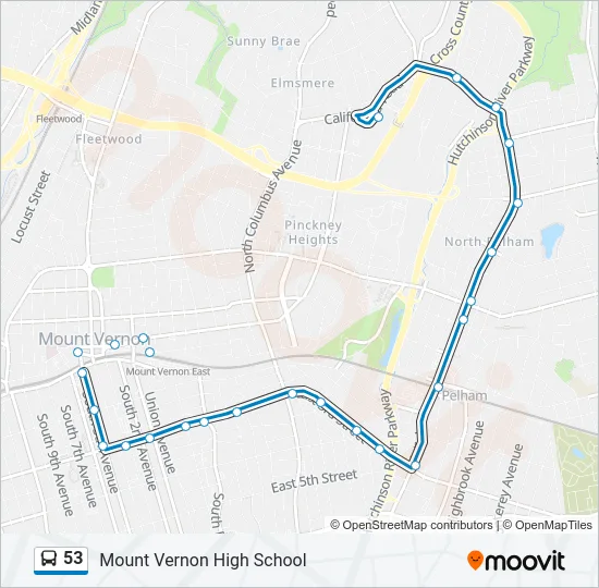 53 Bus Line Map