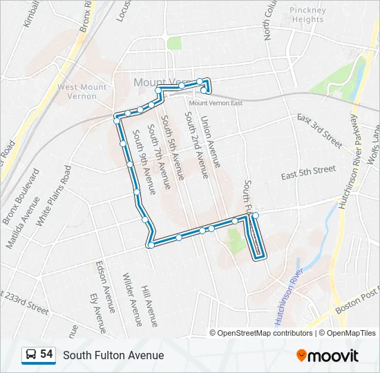 54 Bus Line Map