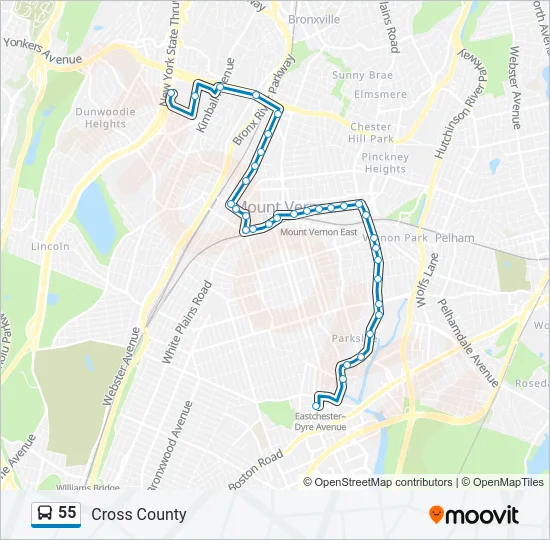 55 Bus Line Map