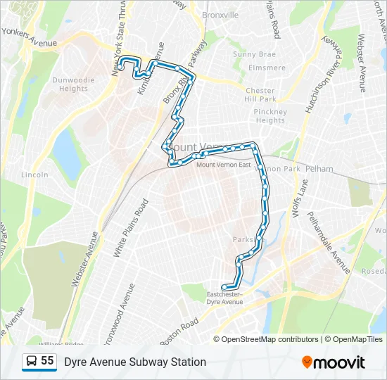 55 Bus Line Map