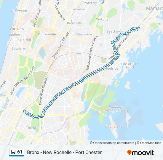 61 Bus Line Map