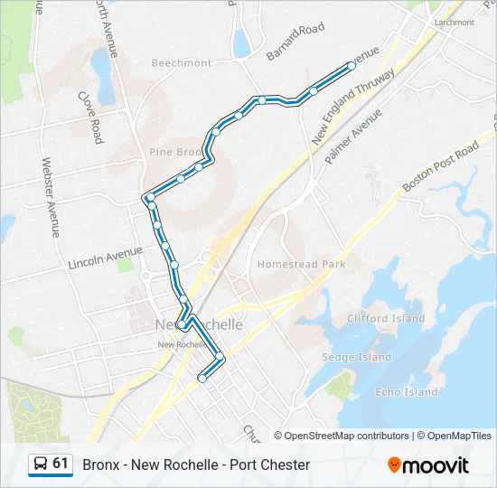 61 Bus Line Map
