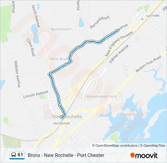 61 Bus Line Map
