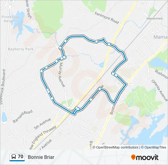 70 Bus Line Map