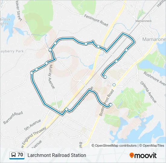 70 Bus Line Map