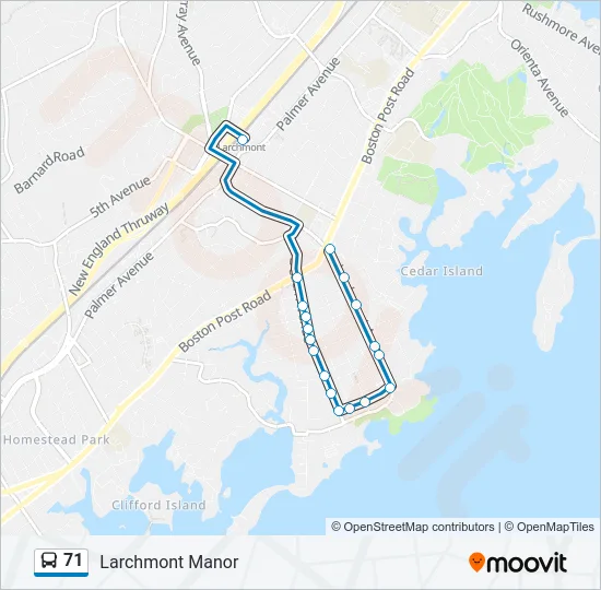 71 Bus Line Map