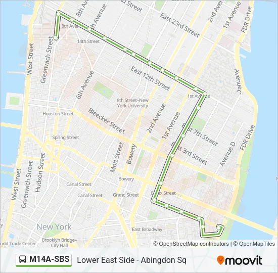 M14A-SBS Bus Line Map