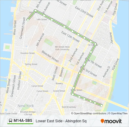 M14A-SBS Bus Line Map