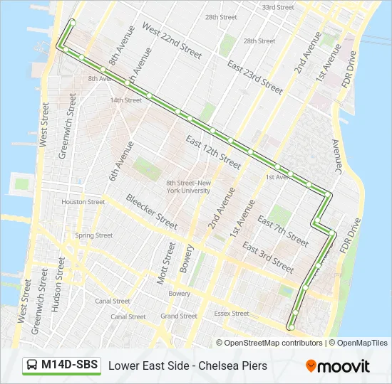 M14D-SBS Bus Line Map