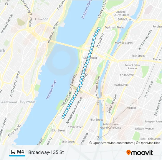 M4 Bus Line Map