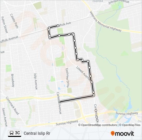 3c Route: Schedules, Stops & Maps - Central Islip Rr (Updated)