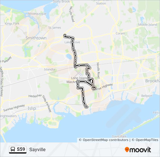 S59 Route Schedules Stops Maps Montauk Hwy Middle Rd