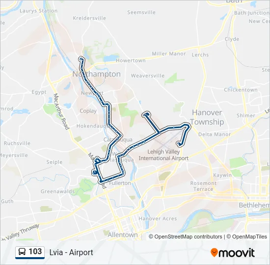 103 Bus Line Map